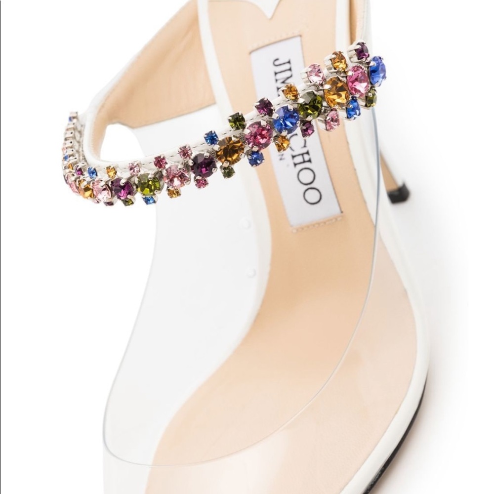 JIMMY CHOO BING RAINBOW EMBELISHED HEEL 38